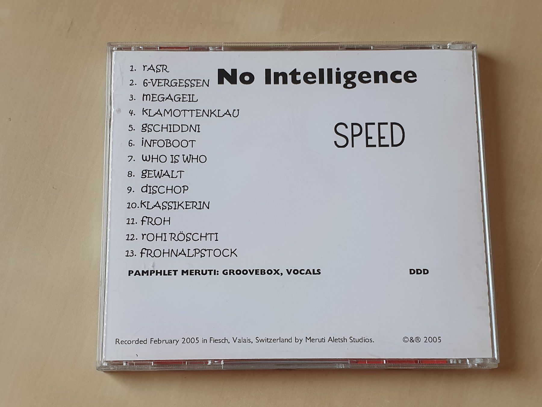 CDs: No Intelligence Speed – D'occasion à Stansstad par collectorsshop 1