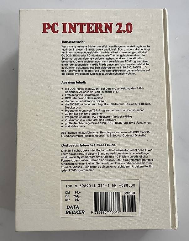 PCs: PC INTERN 2.0 Systemprogrammierung (Data Becker) + 2 Floppys – D'occasion à Rotkreuz par bizych 1
