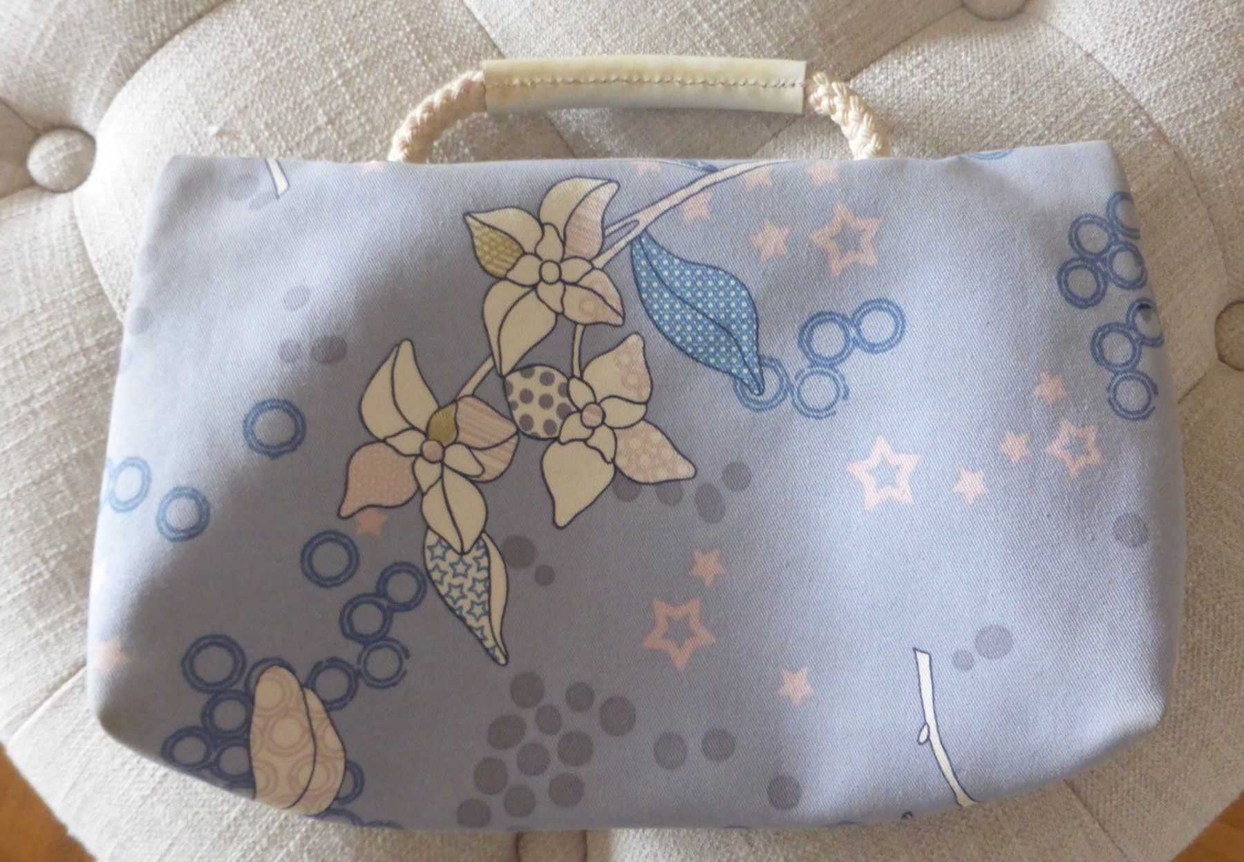 Longchamp Borse da donna: Longchamp Le Pliage / Microknit Pouch /Blumenmuster hellblau – Usato da Zollikon venduto da dorean 1