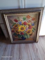 E. Thommen Orig. Gemälde Sommerblumen 1950 83x93cm -Signiert