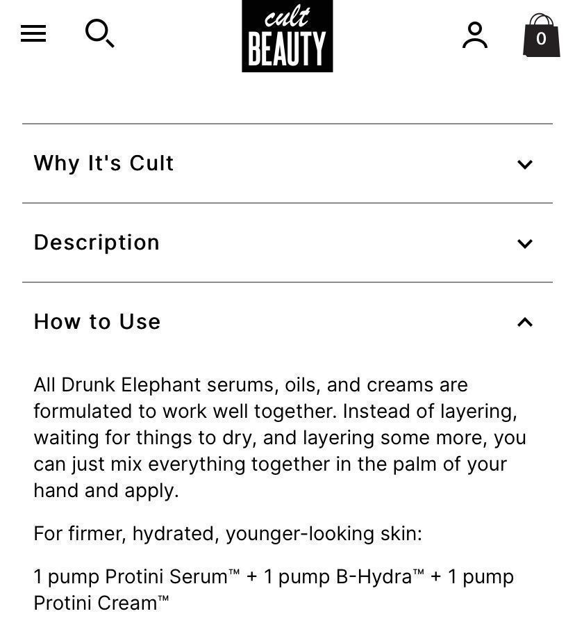 Sephora Cura del viso: DRUNK ELEPHANT PROTINI SERUM, NEU, Ladenpreis CHF91.- – Nuovo e nell'imballaggio originale da Zürich venduto da deruja 7