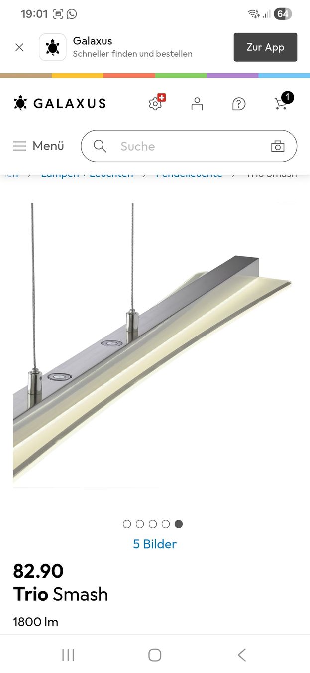 Micasa Lampen: Moderne LED Pendelleuchte "Smash" von Reality Leuchten – Gebraucht aus Vogelsang AG von villa9 9