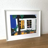 Finca Haus Expressionismus Kunst Bild Acryl Modern Art Palme