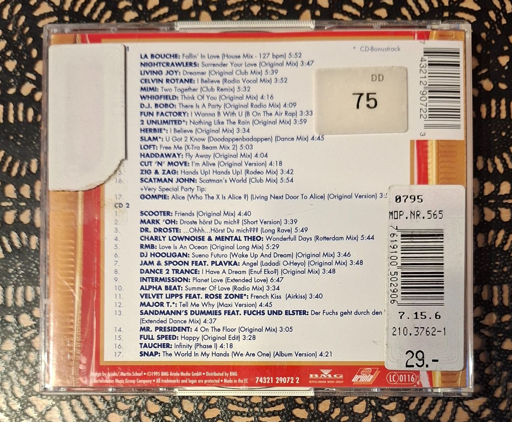 CD: Maxi Dance Sensation 18, 2CD Hit Compilation Sampler 1995 – Usato da Schönenberg TG venduto da breiti12 1