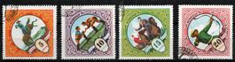 4 Timbres Mongolie 1967 Sports d'été Obl.