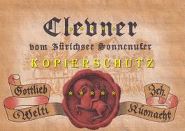 Etikette für Wein - Clevner vom Zürichsee Sonnenufer /bd