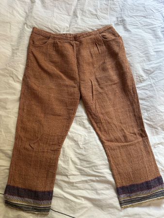 INJIRI Hose - Rostrot - real Madras checkered textiles