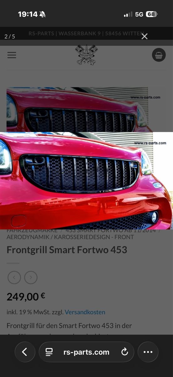 Smart Tutti pezzi di ricambio auto: Smart 453 frontgrill neu – Nuovo e nell'imballaggio originale da Reinach AG venduto da Undercover162 1