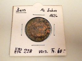 Kantonsmünze Bern 1826, 1/2 Batzen