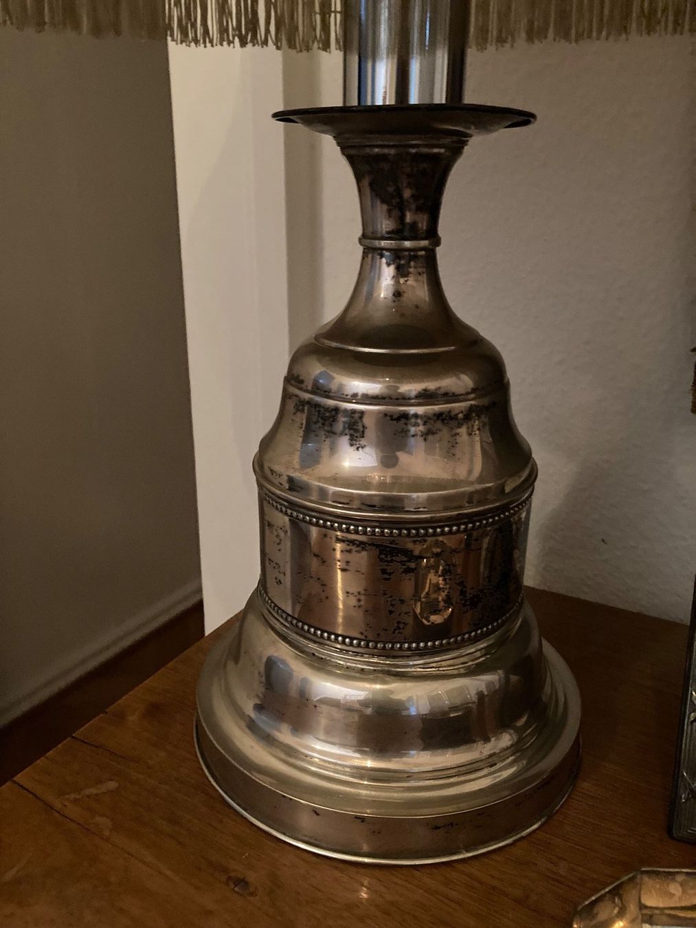 Lampade: WUNDERBARE EDLE TISCHLAMPE AUS ECHTSILBER, H ca. 65 cm – Usato da Zürich venduto da einefreude 1