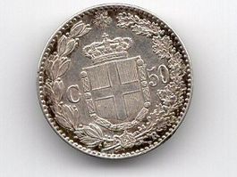 (2434) Italien,  50 Cent, 1889, top Stgl