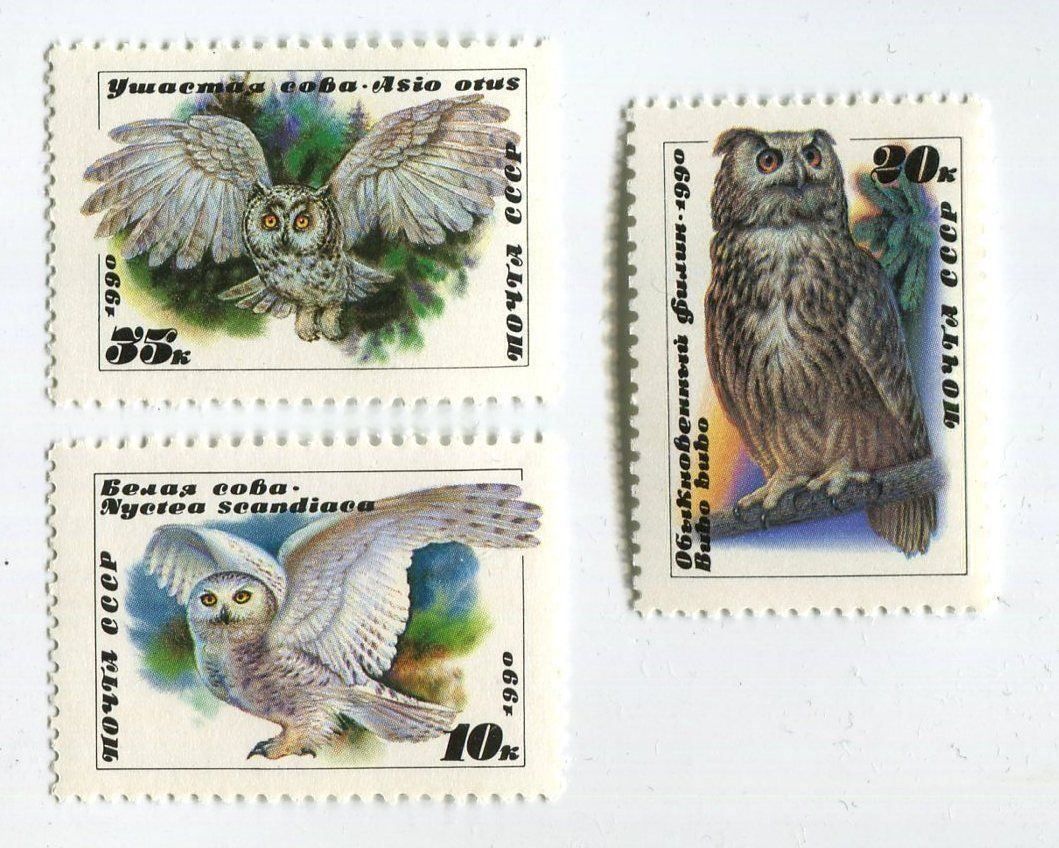 Tutti i francobolli: Briefmarken "Eulen". UdSSR. – Nuovo e nell'imballaggio originale da Basel venduto da Butsch5