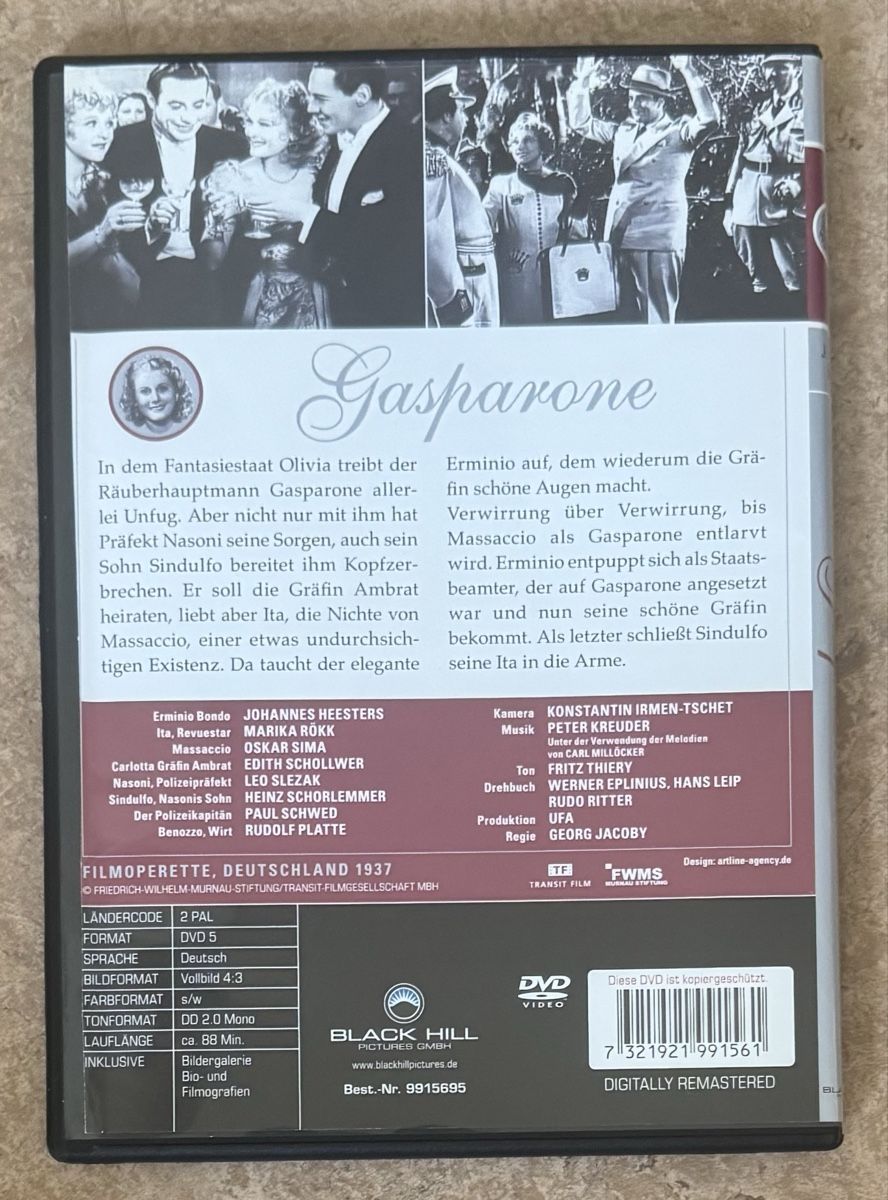 Tutti i DVDs: GASPARONE  – Nuovo (secondo la descrizione) da Dietikon venduto da AndreaSch01 1