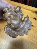 Vintage Angel Wall Hanging Sculpture Gold Finish Decor