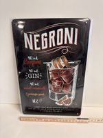 Blechschild Negroni Cocktail Bar Schild Vintage Deko Retro
