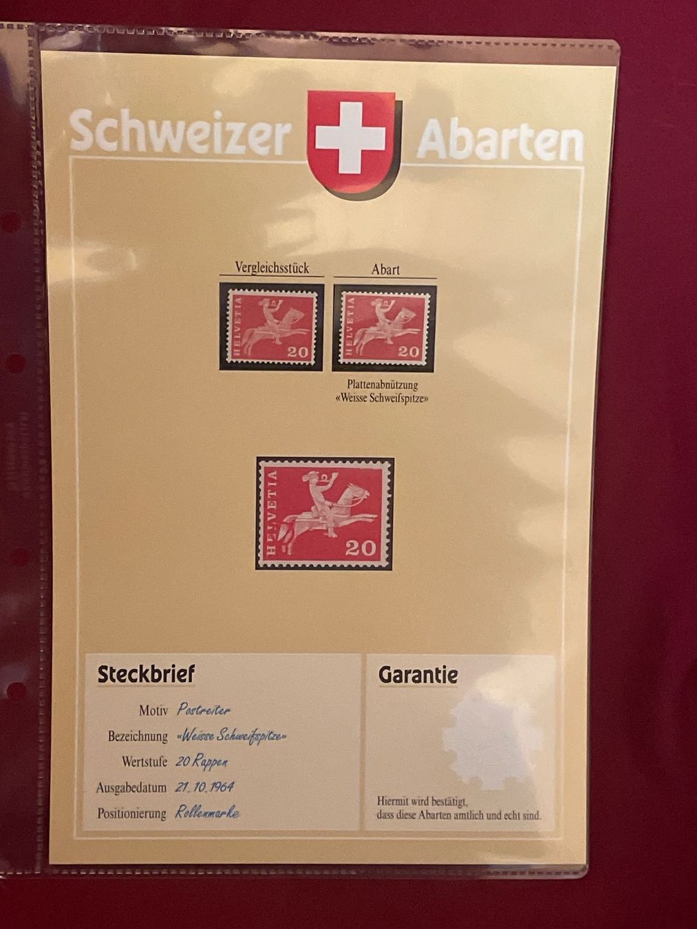 Tutti i francobolli: Schweizer Abarten Plattenfehler im E von Helvetia! Total 35 – Usato da Schüpfen venduto da Schuepfen45 4