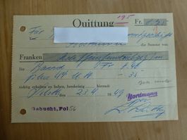 Solothurn, Nordmann Solothurn Quittung, 1949