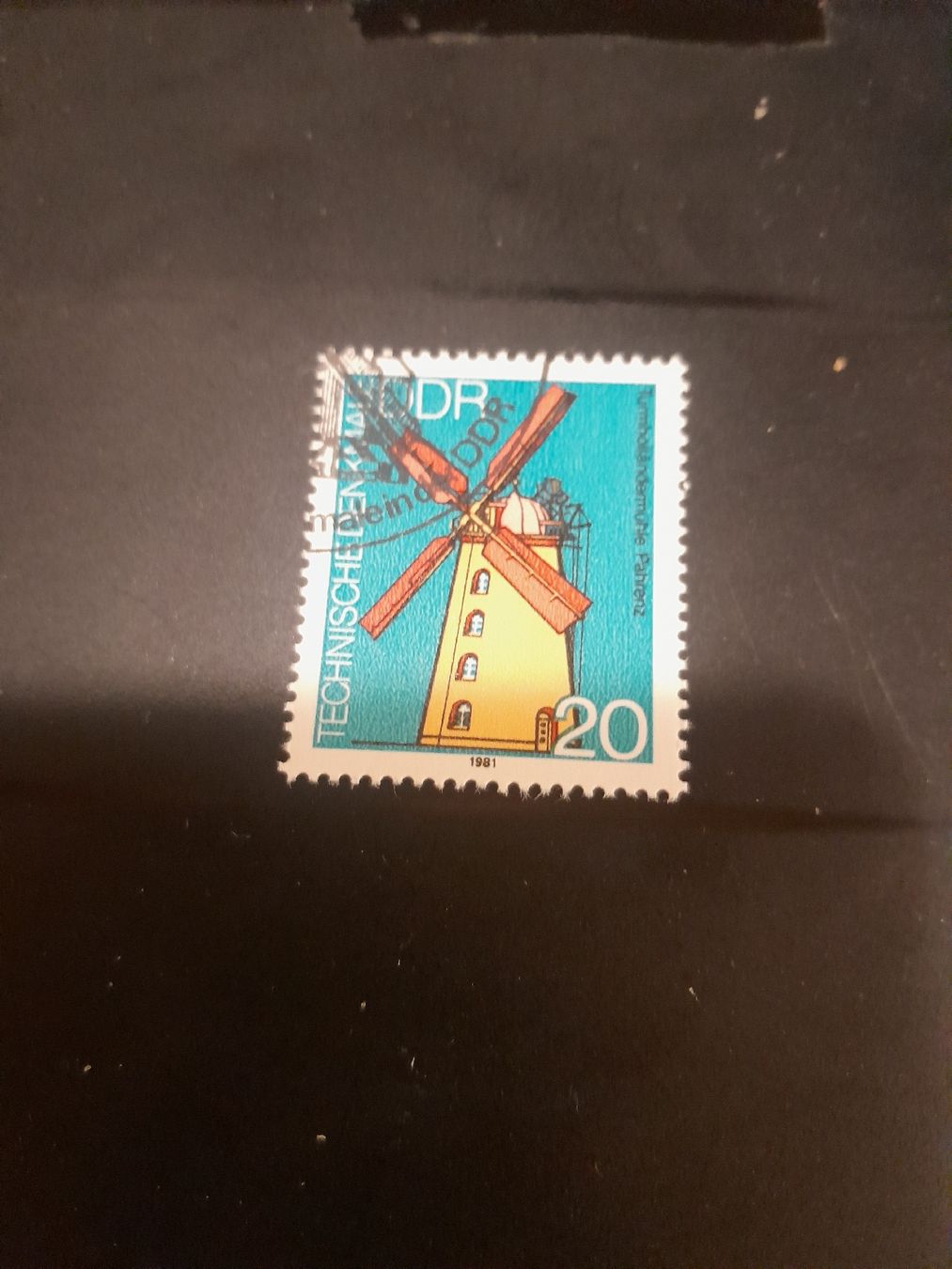 Tutti i francobolli: Timbre RDA avec moulin à vent, 20 Pfennig, année 1981 – Usato da Marly venduto da globetrotter1723