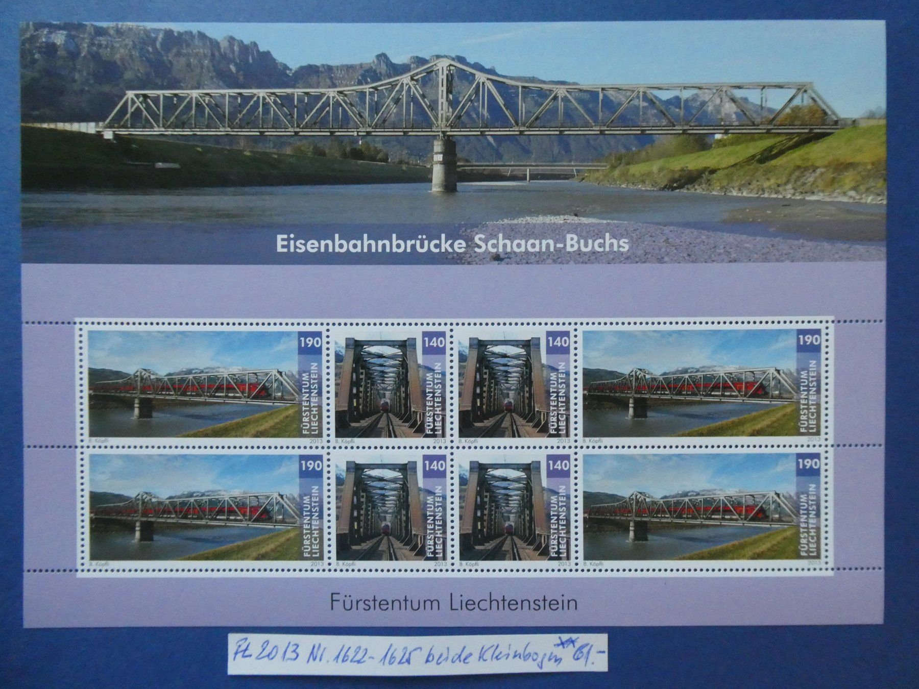 Tutti i francobolli: FL 2013 Nr. 1622-1625 Kleinbogen postfrisch ** – Usato da Lausen venduto da Herbamare01 1