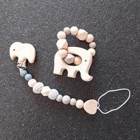 Neu Süsses Babygeschenk Elephant, Nuggikette, Schnullerkette