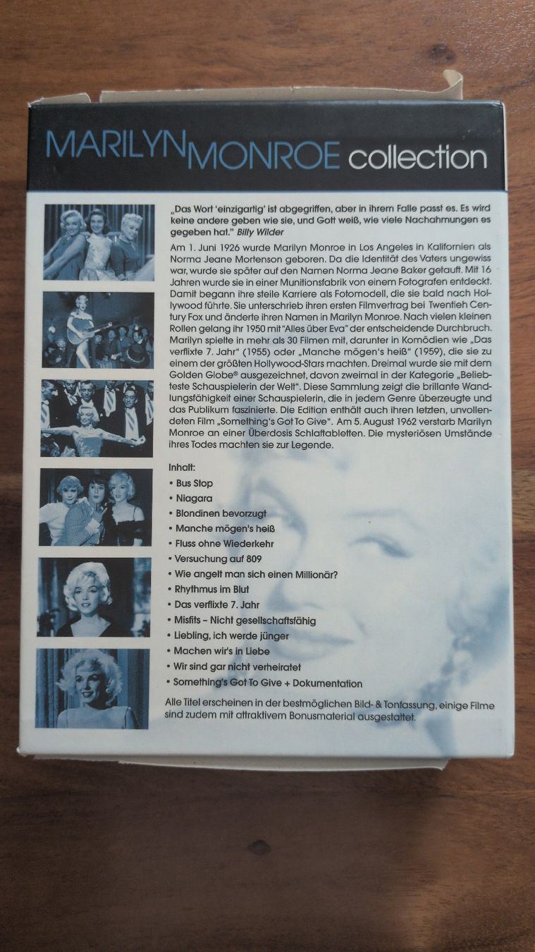 Alle DVDs: Marilyn Monroe Collection DVD Box – Gebraucht aus Thun von Pizzamike 1