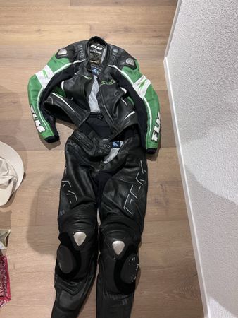 FLM Leder Kombi Schwarz Grün