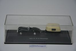 Jaguar XK 120 mit Wohnwagen , 1:87