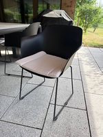 4 Stühle mit Sitzkissen Metall Anthrazit guter Zustand