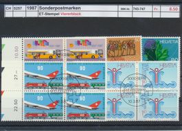 1987 "Sonderpostmarken I", Viererblock, ET - Stempel