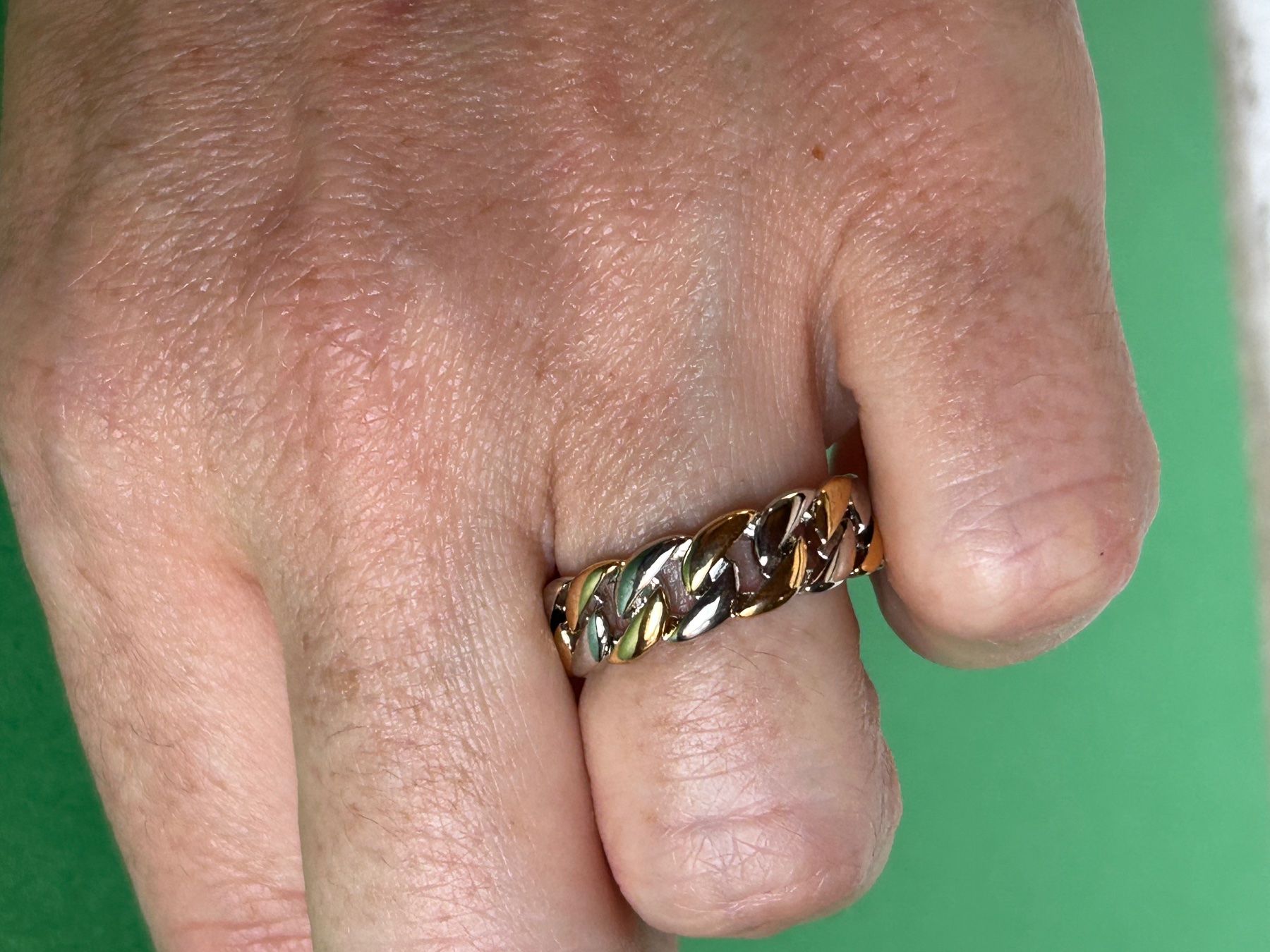 Ringe: Panzerketten Ring silbergold (57) – Gebraucht aus Laufen von Bellavitaboom 6