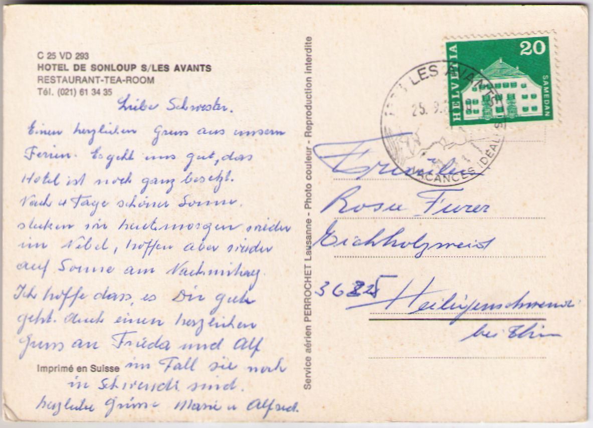 Ansichtskarten: Montreux - Hotel de Sonloup – Gebraucht aus Binningen von Mountainrider 1