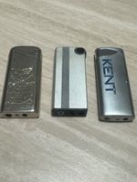 Feuerzeug Set 3 Stück diverse Modelle gebraucht silber