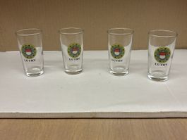Lot de 4 verres à liqueur Lutry, état impeccable