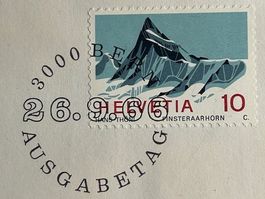 ⛰️ Finsteraarhorn CH - Alpen: Bern 1966 Ausgabetag  FDC 👌