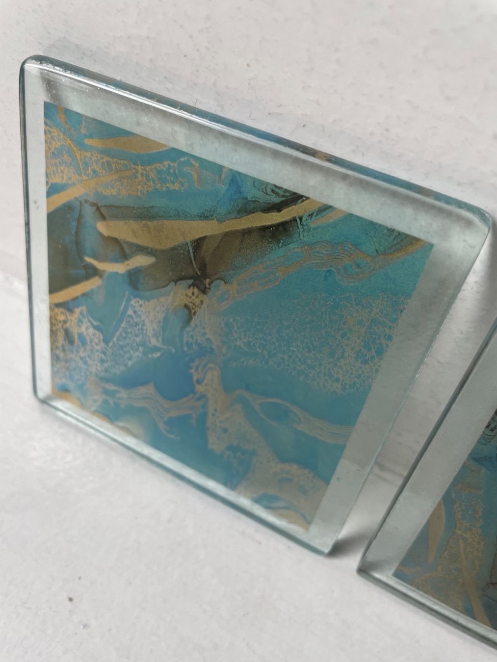 Sottobicchieri: 3 Untersetzer aus Glas – Usato da Minusio venduto da Pink222 1