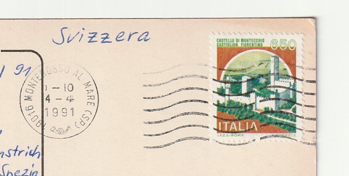 Cartoline postali: Ansichtskarte Cinque Terre, Riomaggiore 1991 – Usato da St. Gallen venduto da Ricardo_Deals 2