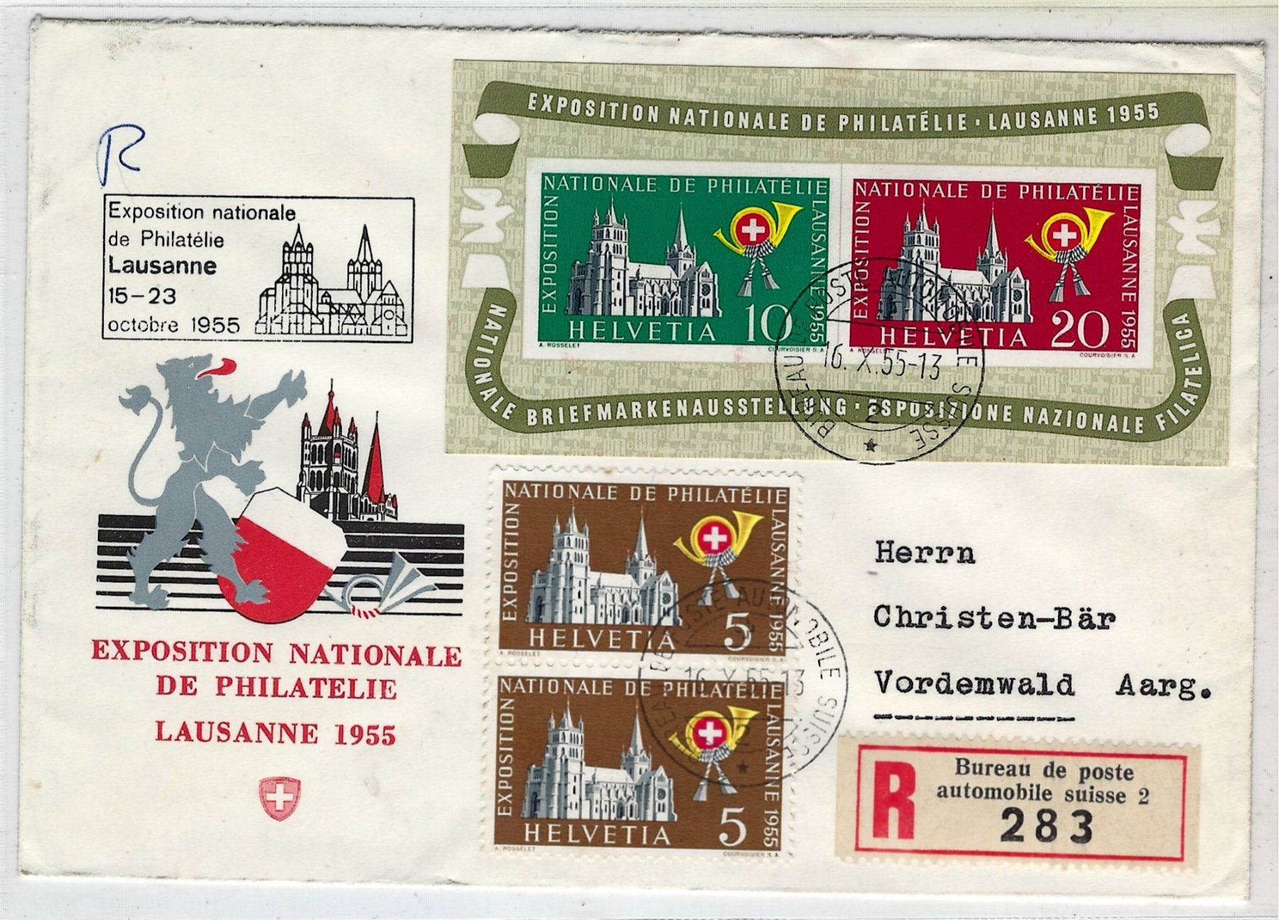 Tutti i francobolli: 1955 Brief Lausanne Block    15866 – Usato da Lunden venduto da Animus999