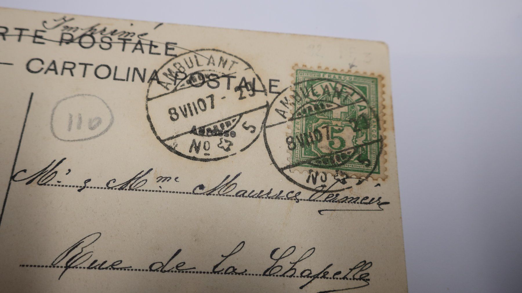 Cartoline postali: Fribourg - Pont suspendu 1907 – Usato da Cormoret venduto da Pascalll2001 3