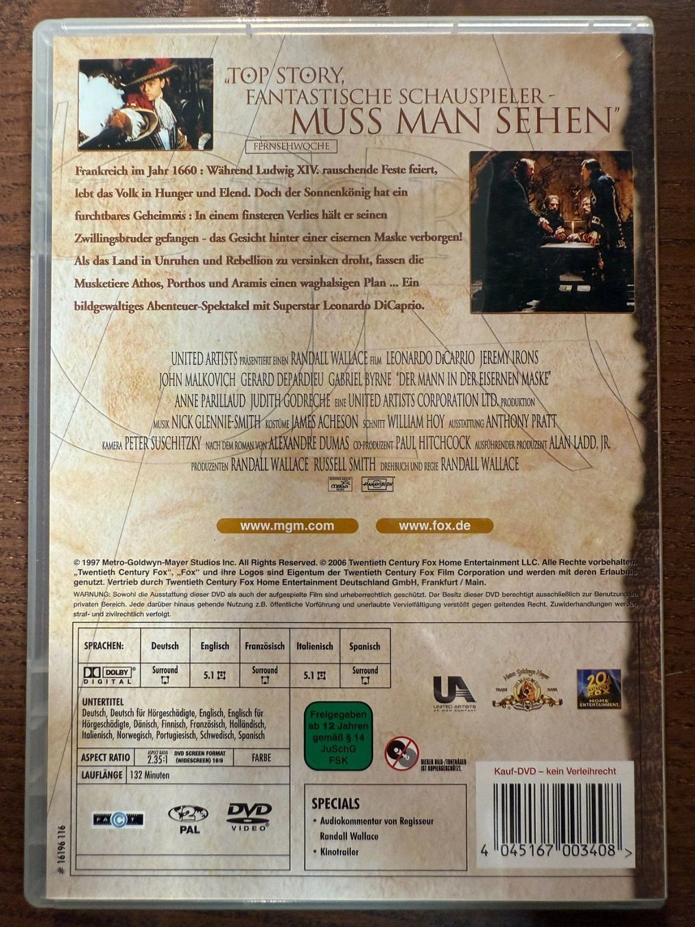 Tous les DVDs: Der Mann in der eisernen Maske – D'occasion à Zürich par FilmFreunde 1