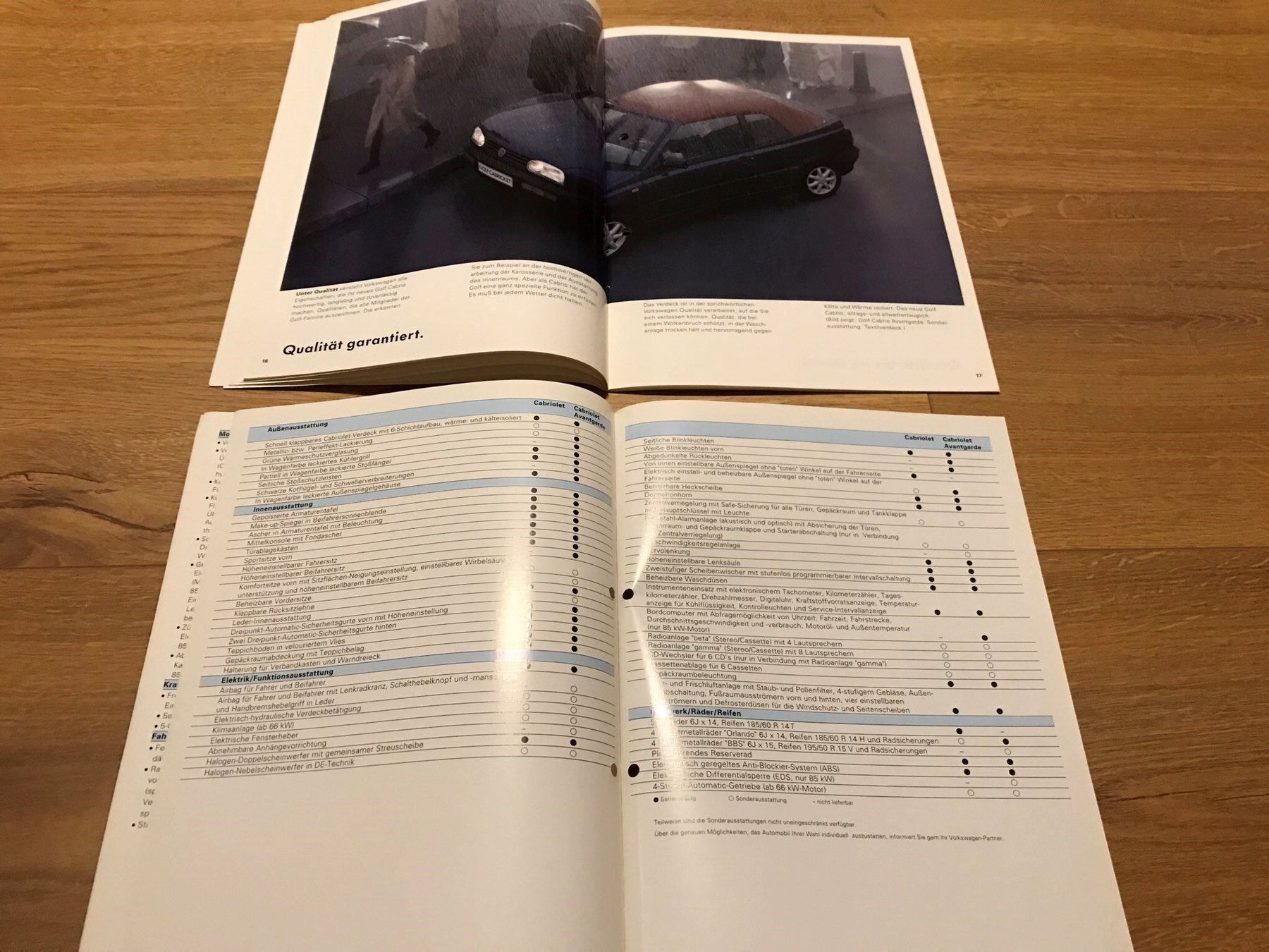 VW Dokumente: Prospekt VW Golf Cabriolet 08.1993 – Neu (gemäss Beschreibung) aus Freienstein von Golfbueb 3