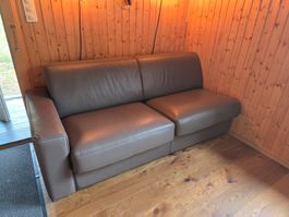 Echtleder Bettsofa / Schlafsofa mit Matratze – ausziehbar