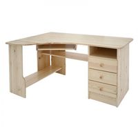 Eckschreibtisch mit Tastaturauszug und Schubladen