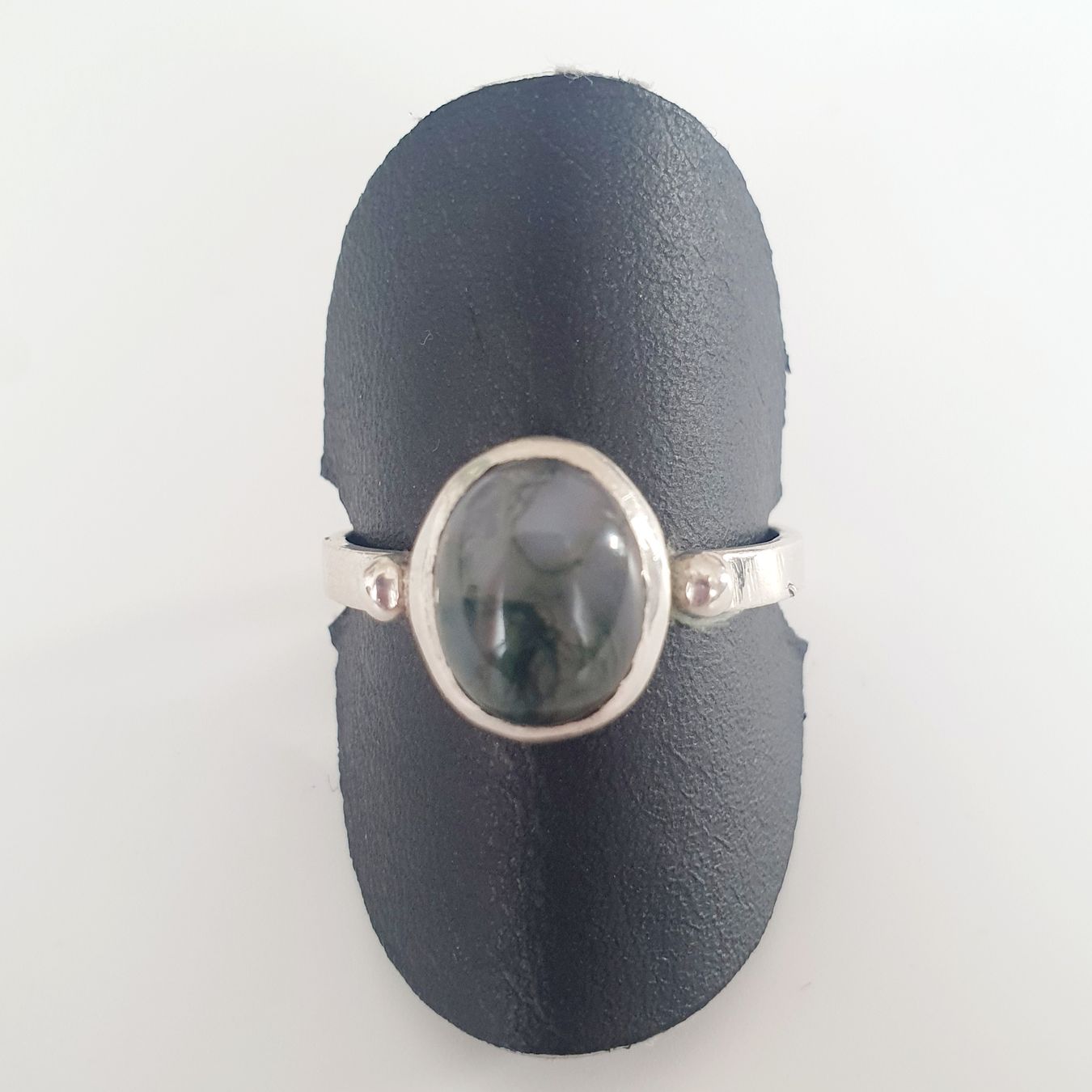 Anelli: Silberring 925 mit Moosachat Edelstein Ring Gr. 18.6 mm – Usato da Kreuzlingen venduto da Wunderkiste123 2