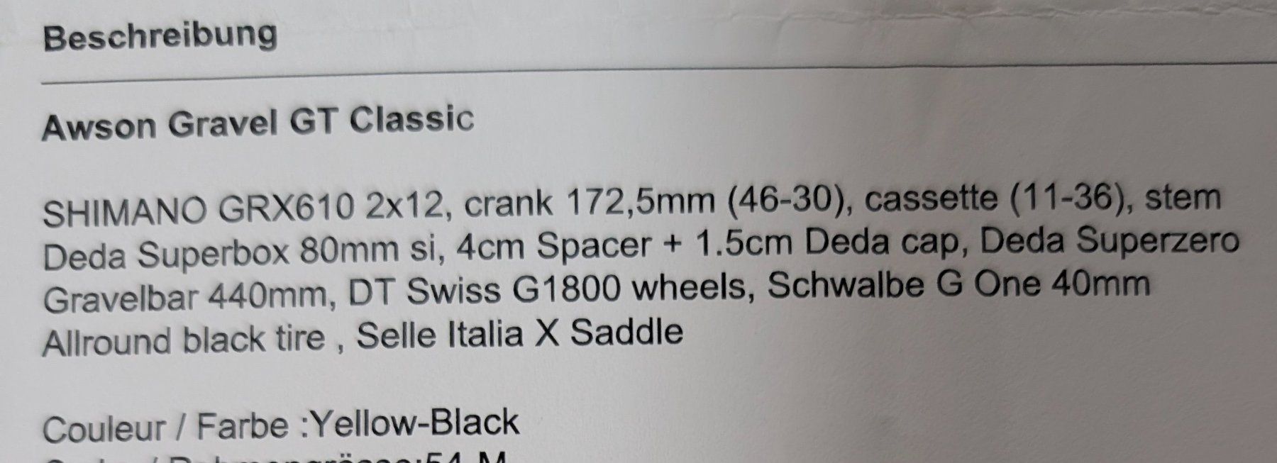 Vélos: Gravel AWSON GT Classic – D'occasion à Embrach par abruzzese73 3