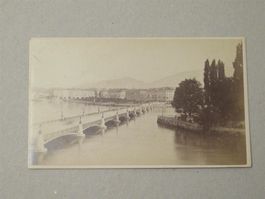 Genève pont du Mont-Blanc Photo CDV 1870