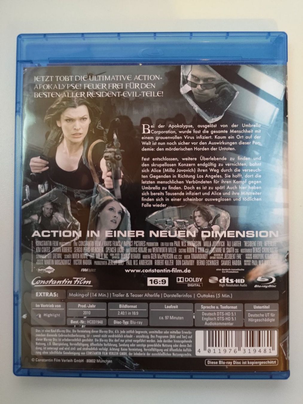 Tutti i DVDs: Resident Evil - Afterlife – Usato da Liestal venduto da Kratzilla 2