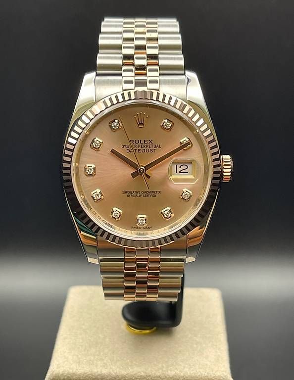 Rolex Orologi: Rolex Datejust 36  Ref. 116231 Jubilee Rosé Diamond – Usato da Lugano venduto da luganotopwatches