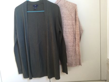 Gap khaki long sweater XS + Gap beige hoodie XS