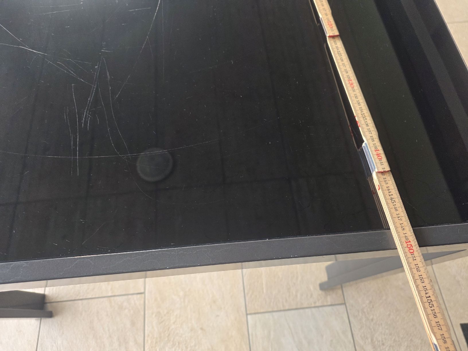 Tavoli: Glastisch schwarz Metallgestell 150 cm gebraucht – Usato da Hunzenschwil venduto da man_965q 2