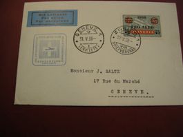 31.V.38., PRO AERO 1938, FLUGBRIEF NACH GENEVE